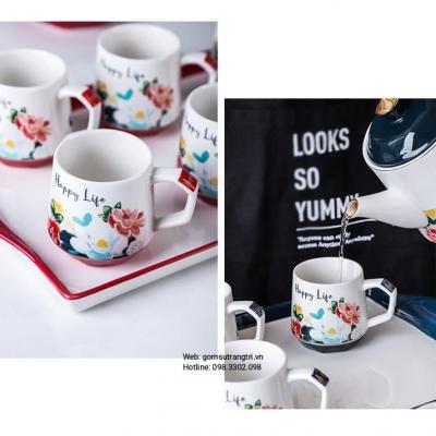 BỘ ẤM CHÉN HAPPY LIFE 8 MÓN